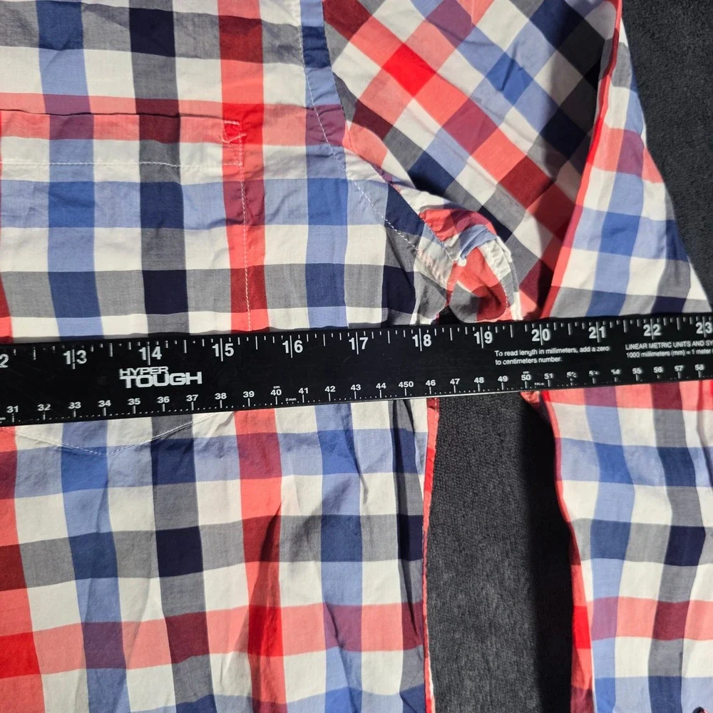 J. Crew Lightweight Shirt Red Blue‎ Plaid Button Down Long Sleeve Mens XS